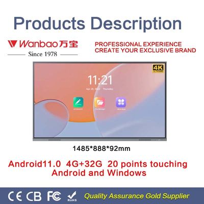 H10 75&quot; pantalla plana interactiva modificó al tablero elegante de Digitaces para requisitos particulares para la sala de clase