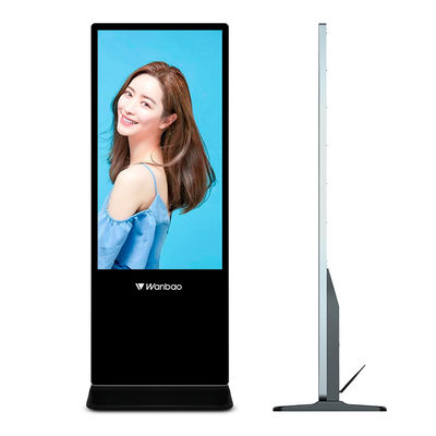 Pantallas táctiles de Android del soporte del piso de 55 pulgadas que hacen publicidad de la señalización ultra fina del Lcd Digital de los jugadores